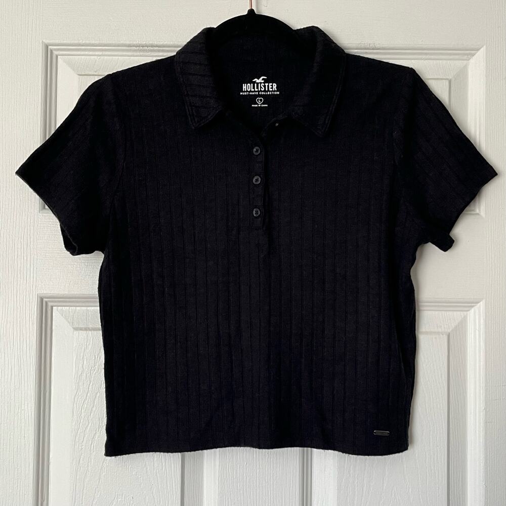 Hollister Rib Knit Polo Top - Size L